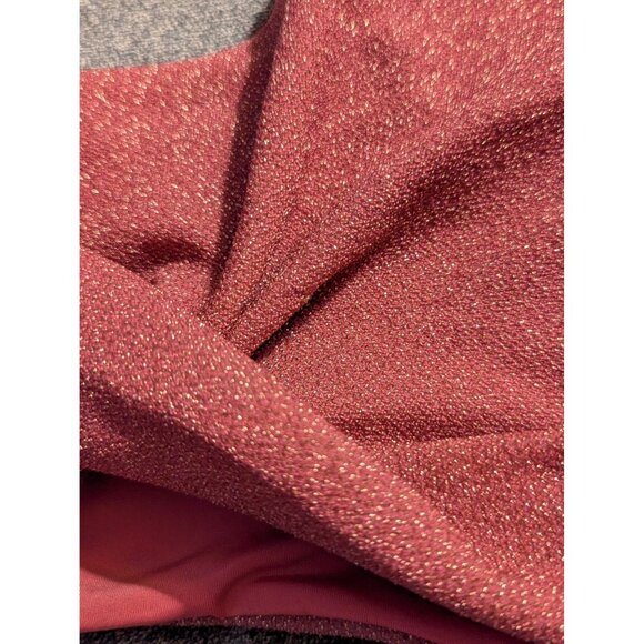 Beachriot Womens Sparkling Metallic Knit Cropped Tank Top S Pink/Gold Adjustable - Picture 2 of 6